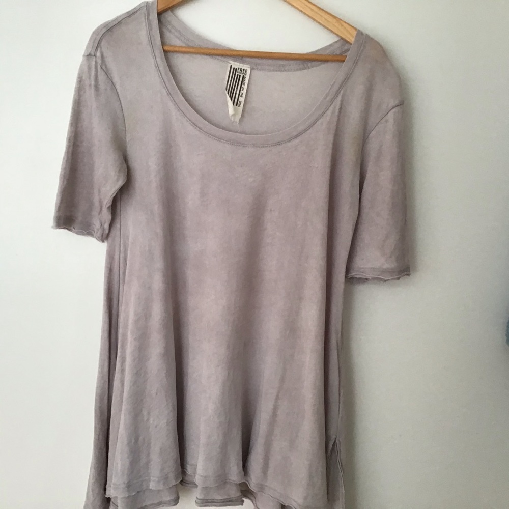 - Free People purple crew neck cotton tee SZ…